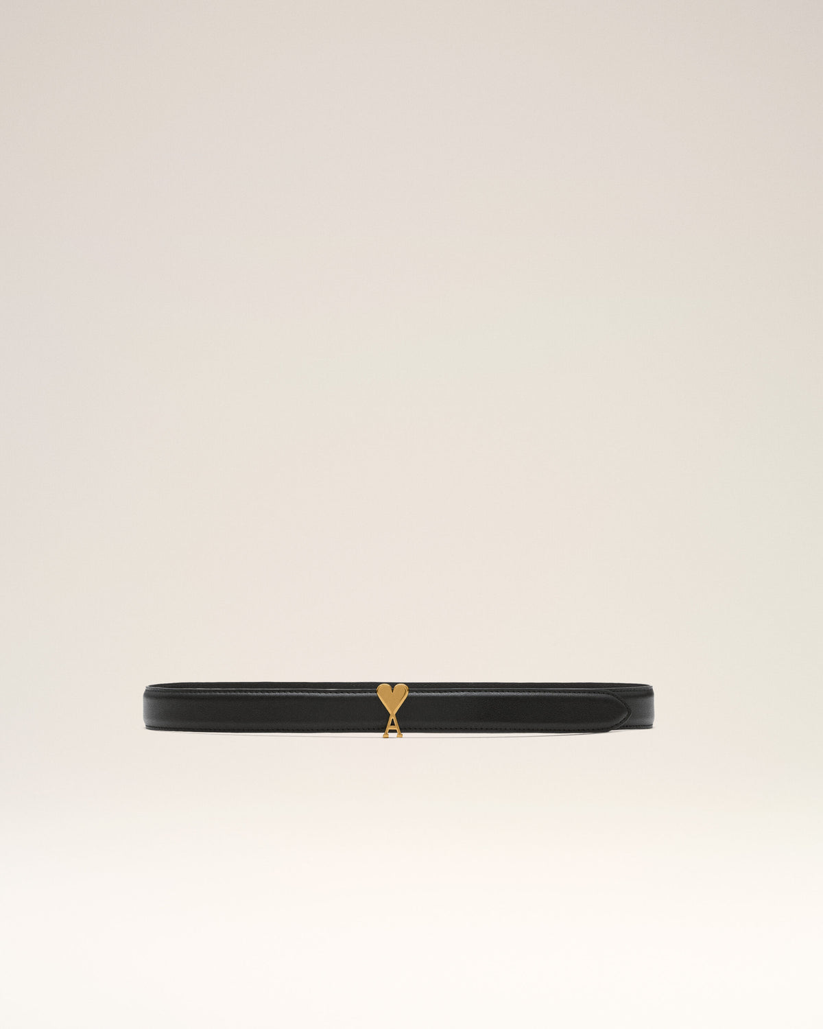 Black cowhide leather belt 25mm with Ami de Coeur buckle - 1