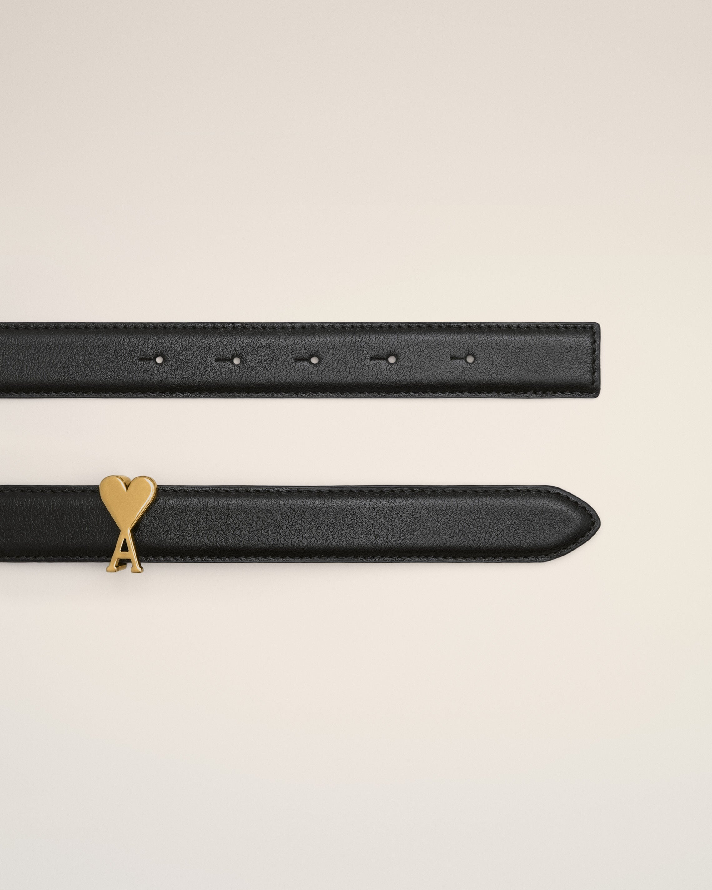 Black cowhide leather belt 25mm with Ami de Coeur buckle - 2