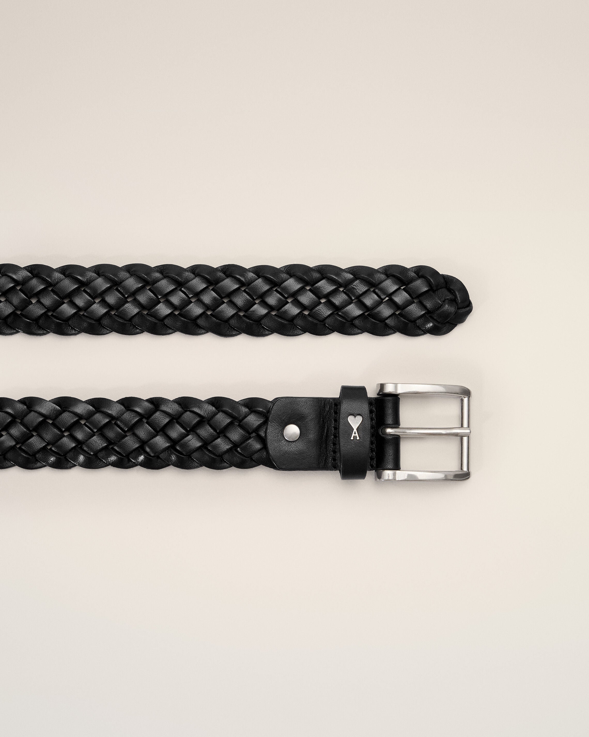 Ceinture Paris Paris noire tressée 30mm en cuir de veau - 4