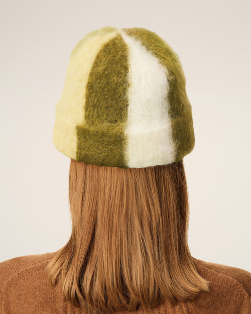 Green Alpaca Striped Ami De Coeur Beanie - 12 - Ami Paris