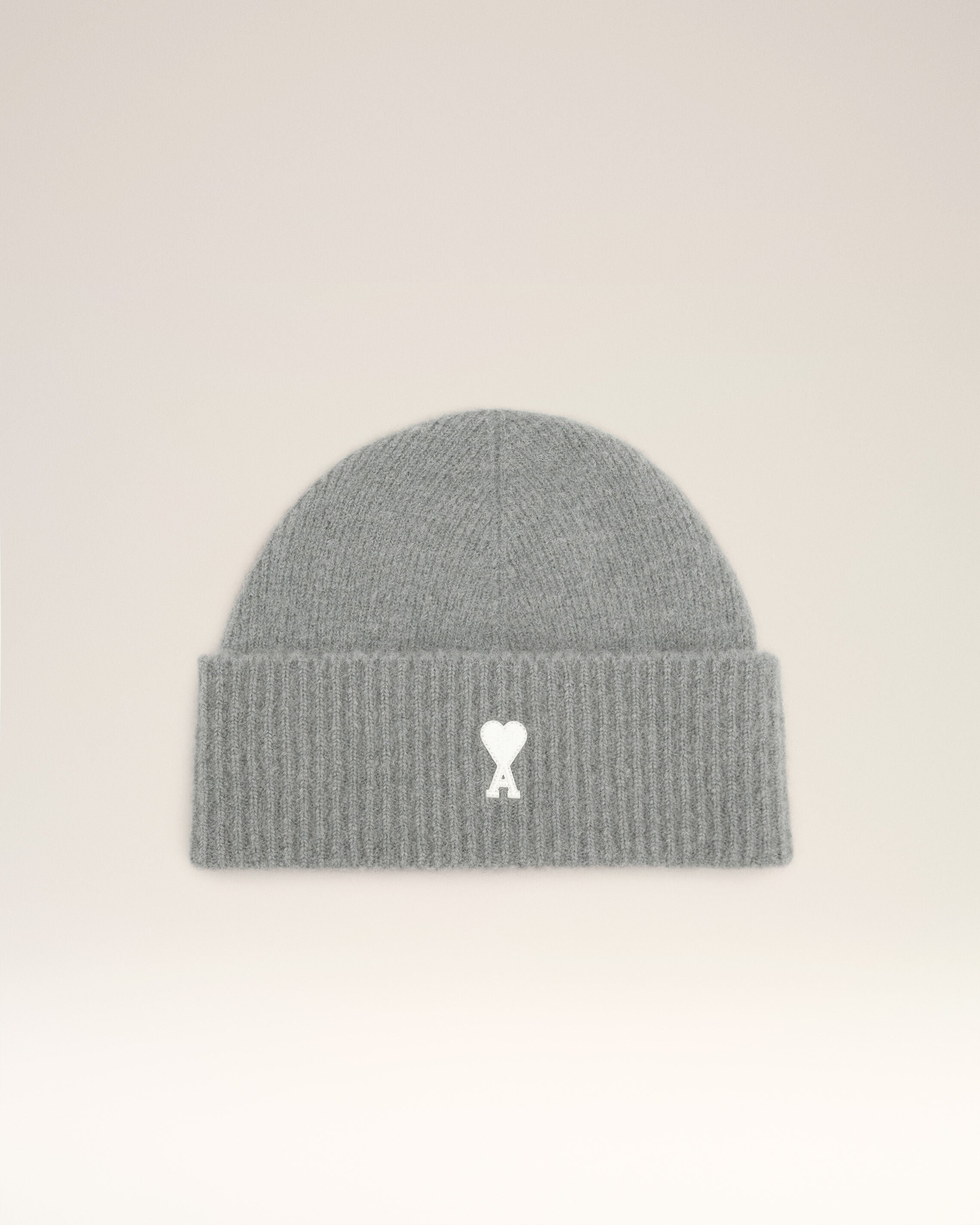 GREY/OFF WHITE Grey Alpaca Striped Ami De Coeur Beanie | AMI PARIS