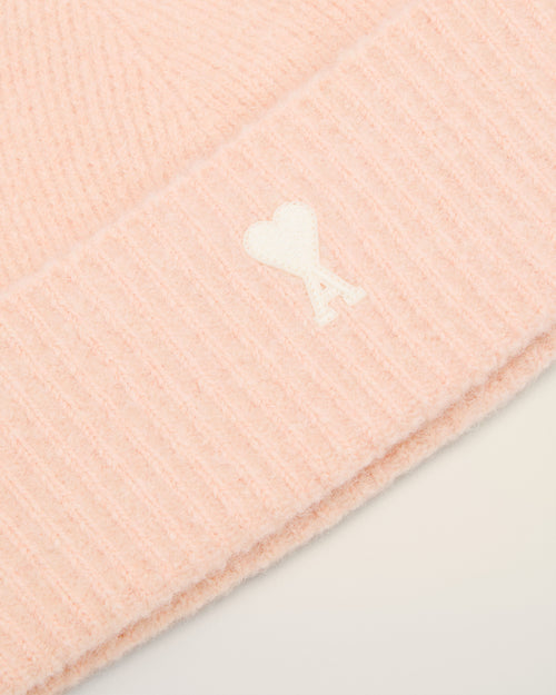 Pink Alpaca Striped Ami De Coeur Beanie - 9 - Ami Paris