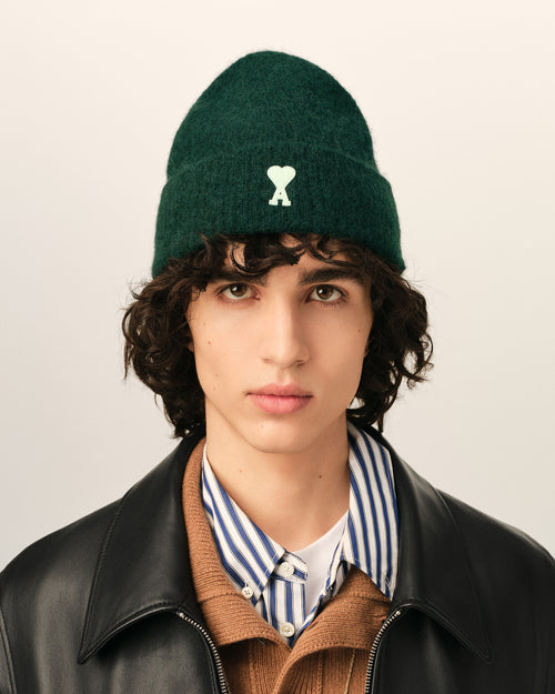 Gorro Ami de Cœur de alpaca verde - Hombre - 2 - AMI Paris - Ami Paris