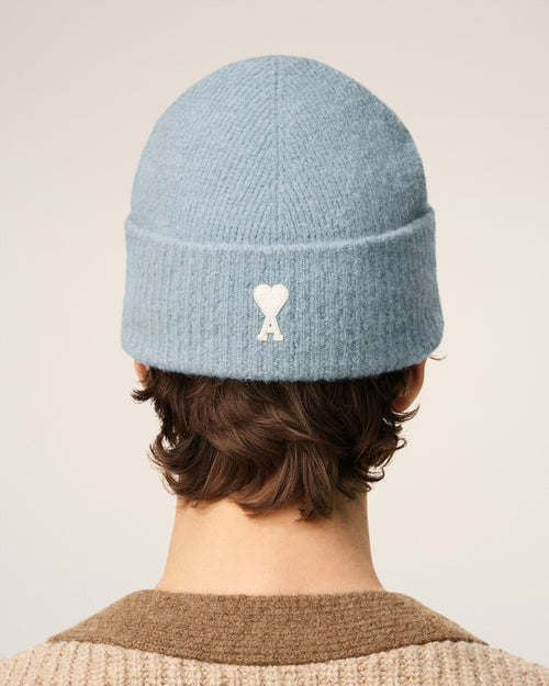 Berretto Ami de Coeur a righe in alpaca blu - 6 - Ami Paris