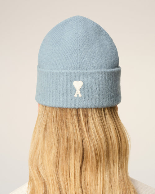 Blue Alpaca Striped Ami De Coeur Beanie - 11 - Ami Paris