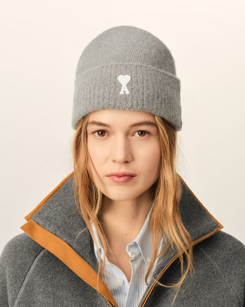 Gorro Ami de Cœur de alpaca gris - Mujer - 8 - AMI Paris - Ami Paris
