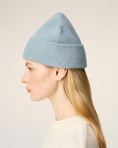 Berretto Ami de Coeur a righe in alpaca blu - 11 - Ami Paris
