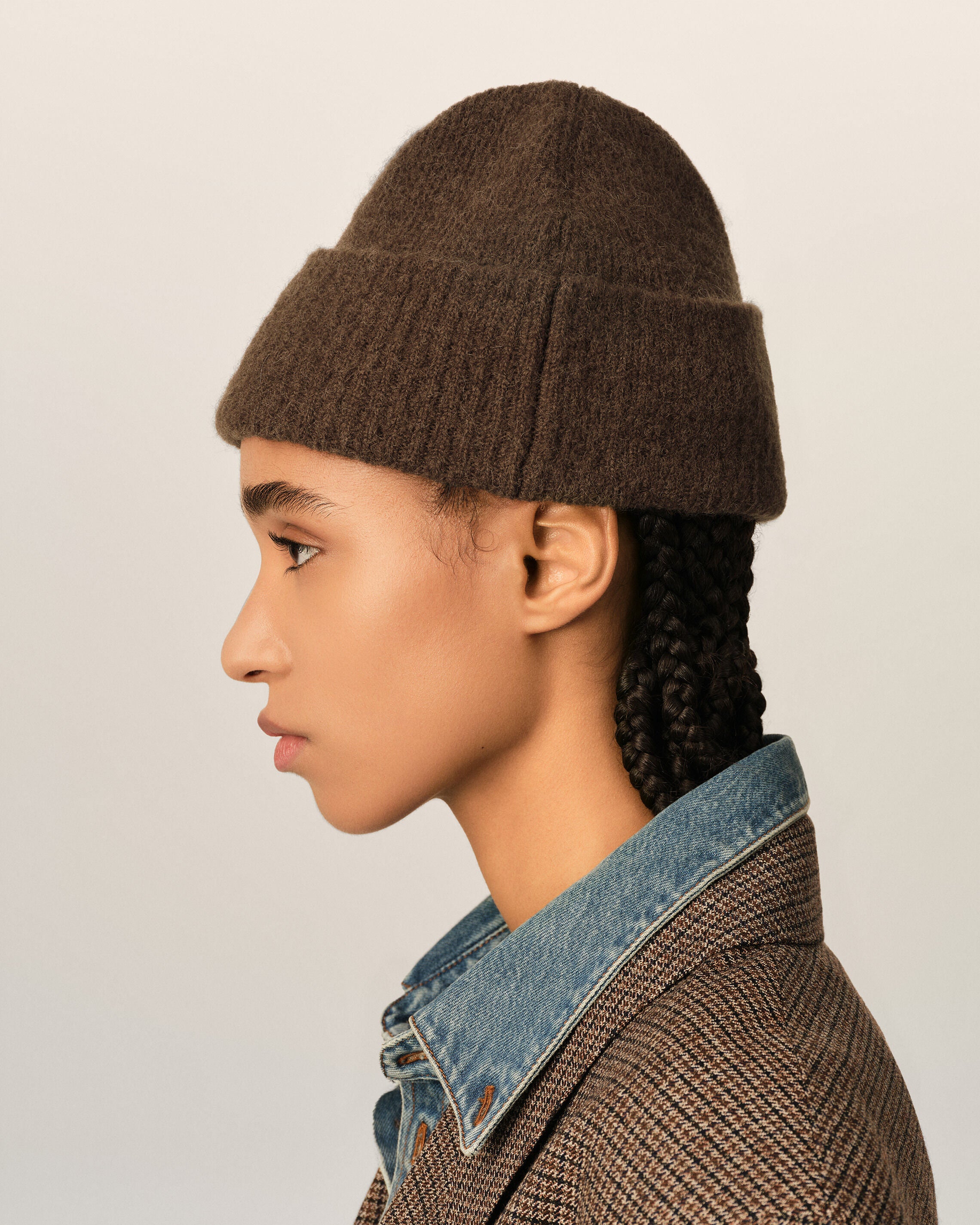 Gorro Ami de Cœur de alpaca marrón - 11