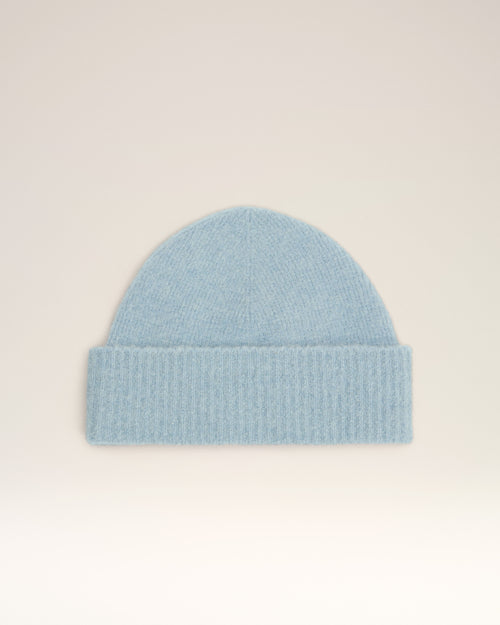Blue Alpaca Striped Ami De Coeur Beanie - 4 - Ami Paris