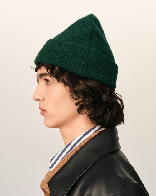 Gorro Ami de Cœur de alpaca verde - Hombre - 5 - AMI Paris - Ami Paris