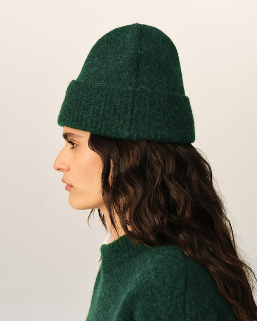 Gorro Ami de Cœur de alpaca verde - Mujer - 11 - AMI Paris - Ami Paris