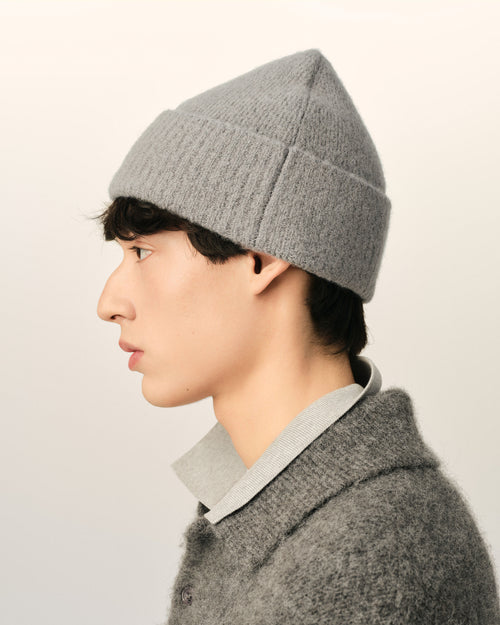 Gorro Ami de Cœur de alpaca gris - Hombre - 5 - AMI Paris - Ami Paris