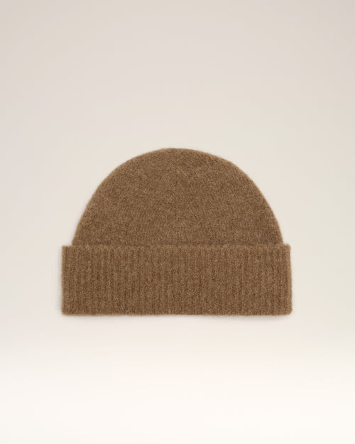 Brown Alpaca Striped Ami De Coeur Beanie - 4 - Ami Paris