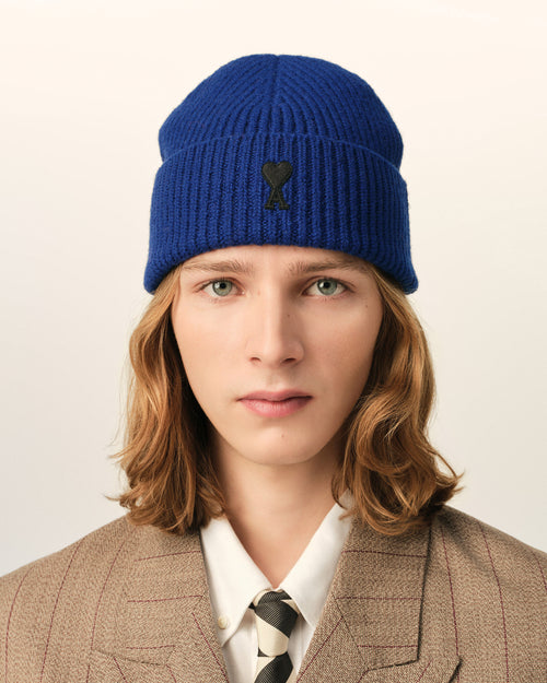 Bonnet bleu en laine Ami de Coeur - Homme - 2 - AMI Paris - Ami Paris