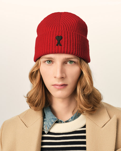 Bonnet rouge en laine Ami de Coeur - Homme - 2 - AMI Paris - Ami Paris