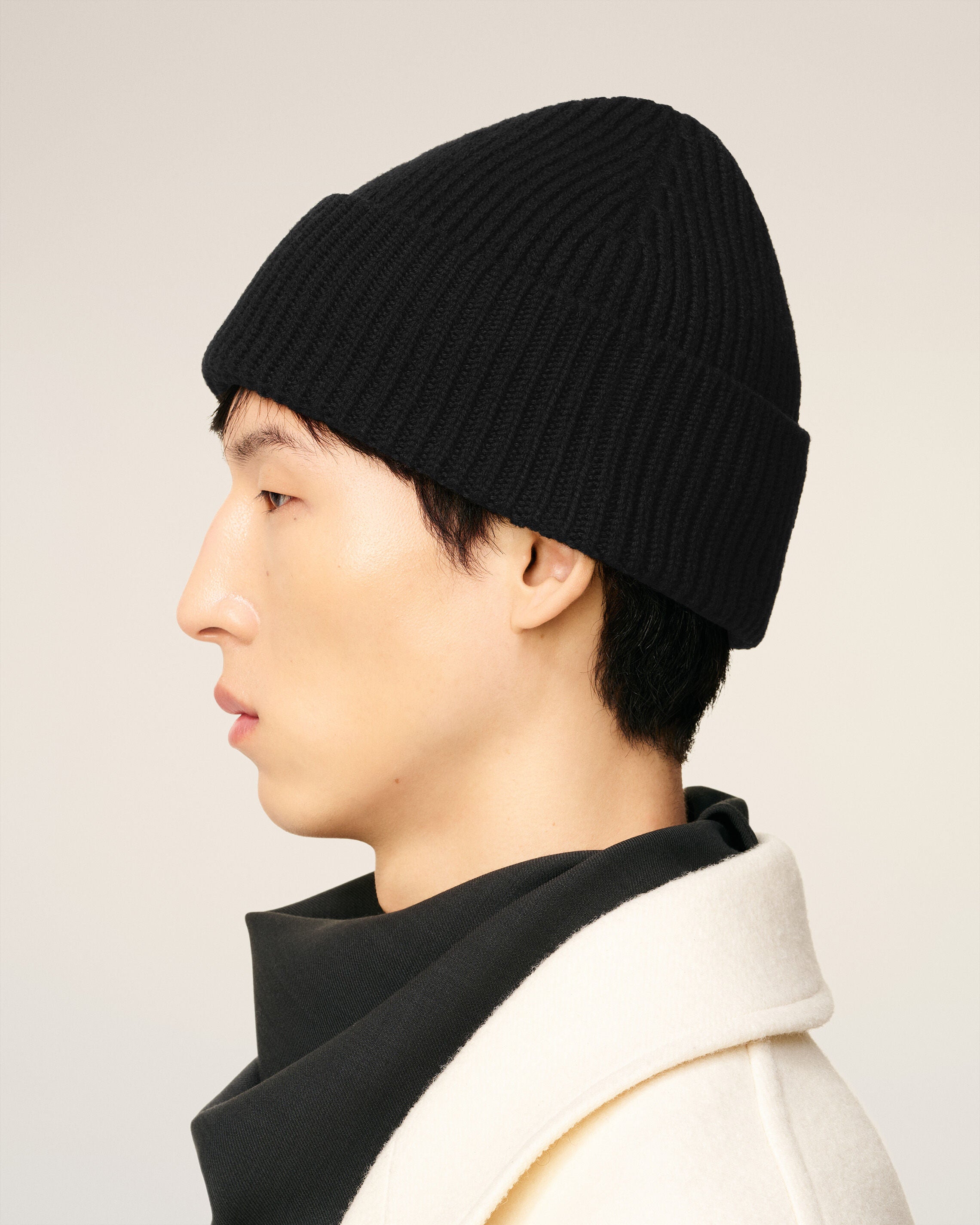 BLACK/BLACK Black Wool Ami De Coeur Beanie | AMI PARIS