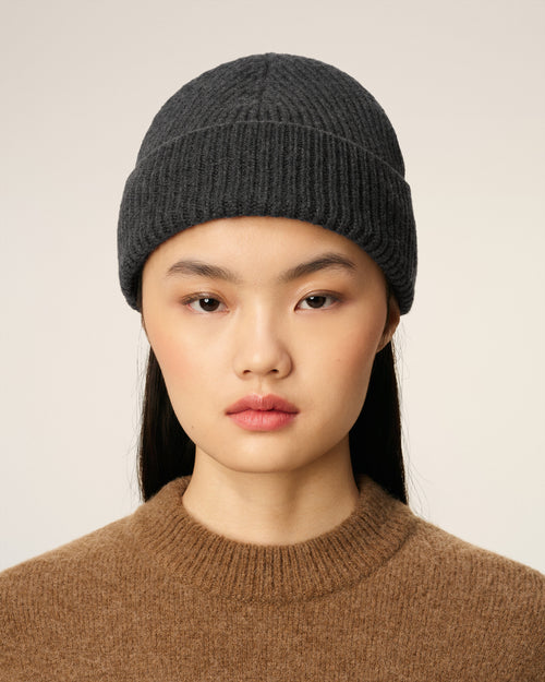                                     Grey Wool Ami De Coeur Beanie - 3                                 - Ami Paris