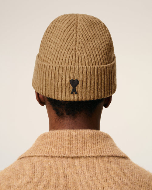Brown Wool Ami De Coeur Beanie - 6 - Ami Paris
