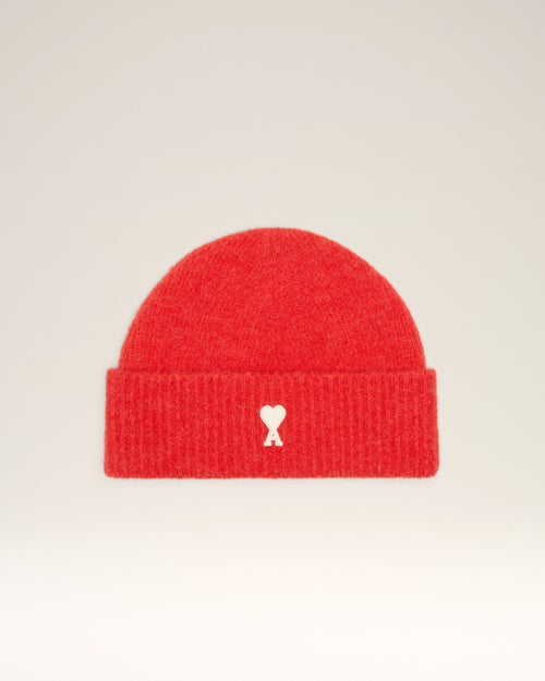 Red Alpaga Ami De Coeur Beanie - 2 - Ami Paris