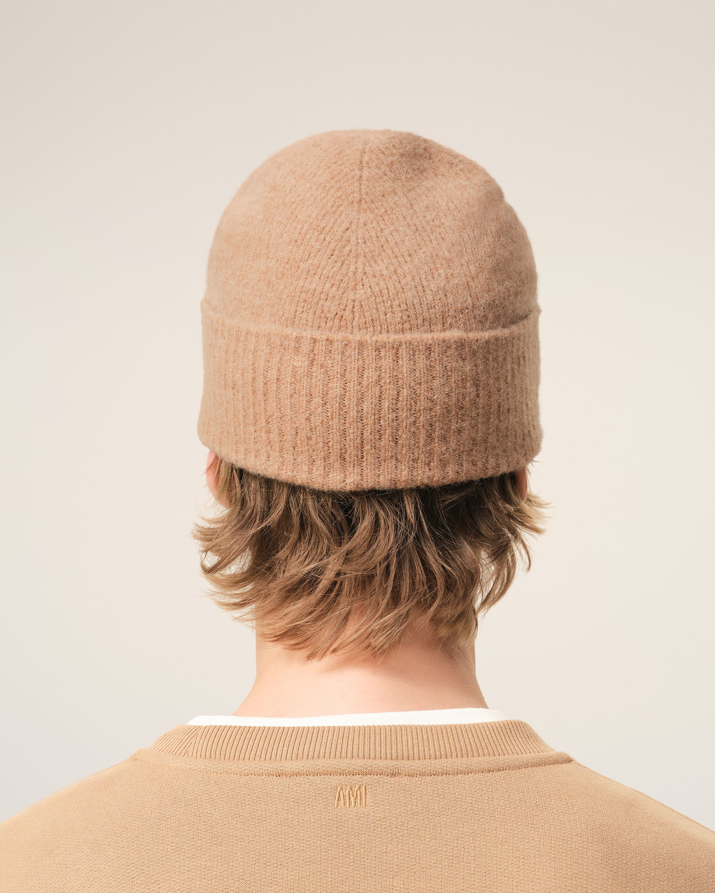 ブラウン アルパカ Ami De Coeur ビーニー キャメル/オフホワイト
