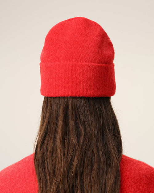 Red Alpaga Ami De Coeur Beanie - 12 - Ami Paris