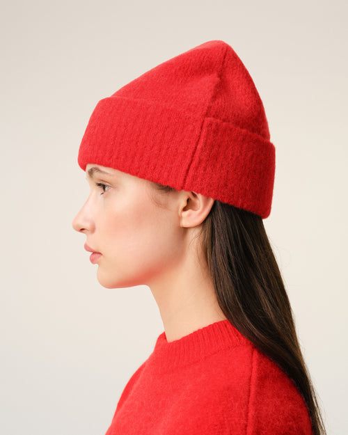 Bonnet Rouge Ami De Coeur En Alpaga - 11 - Ami Paris