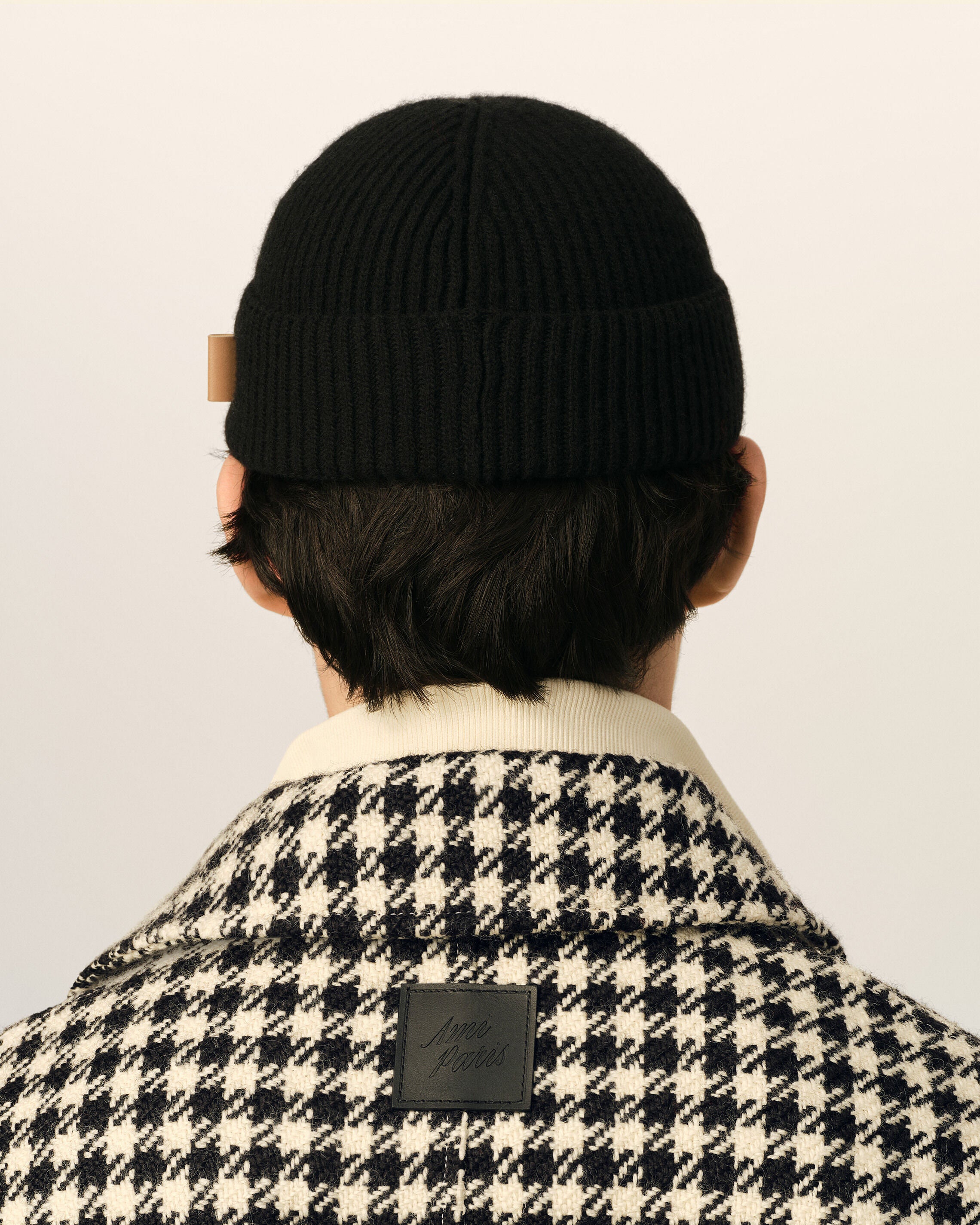 Black Wool Ami Leather Label Beanie - 5