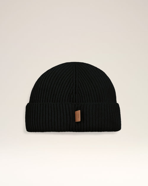 Black Wool Ami Leather Label Beanie - 10 - Ami Paris