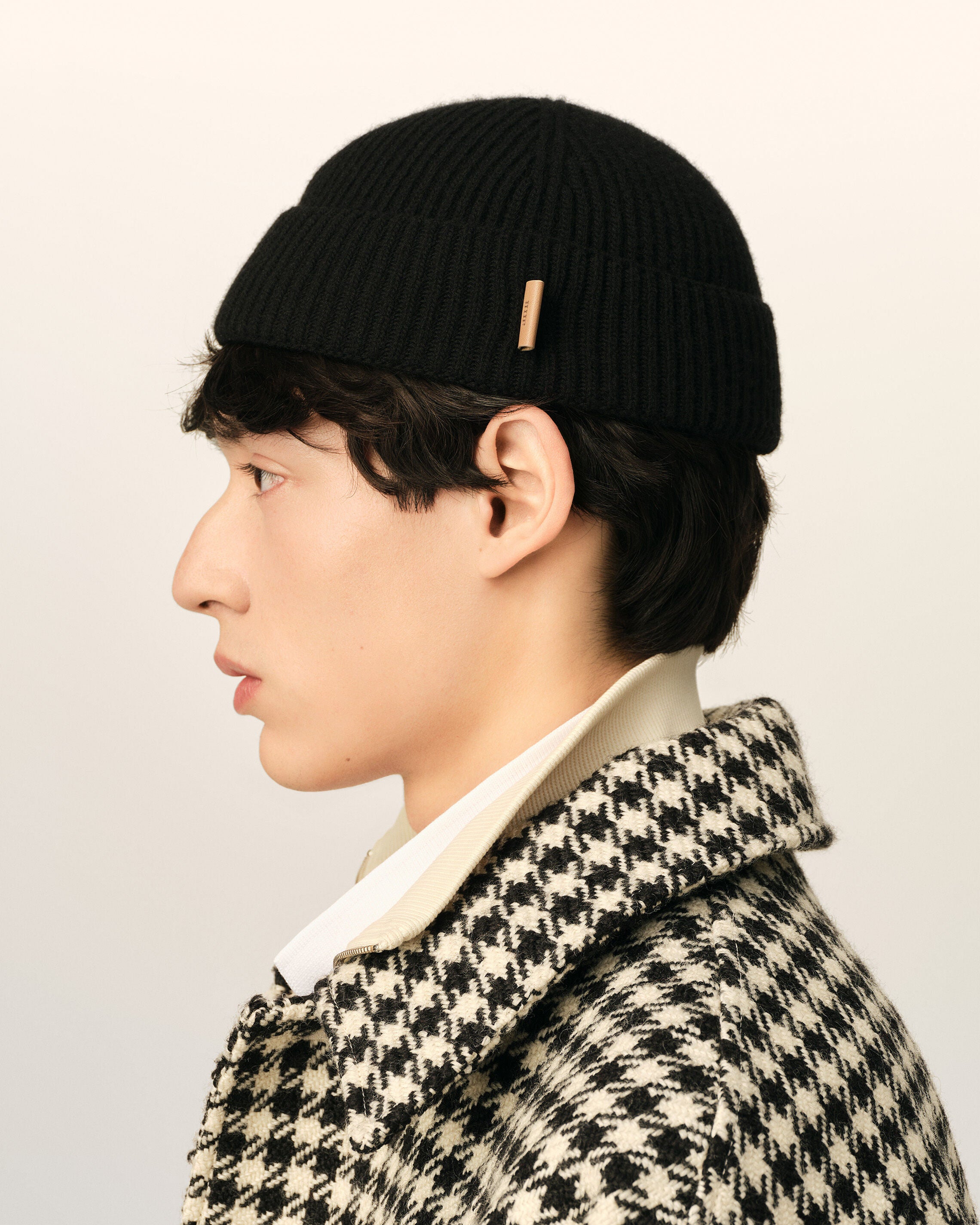 Black Wool Ami Leather Label Beanie - 4