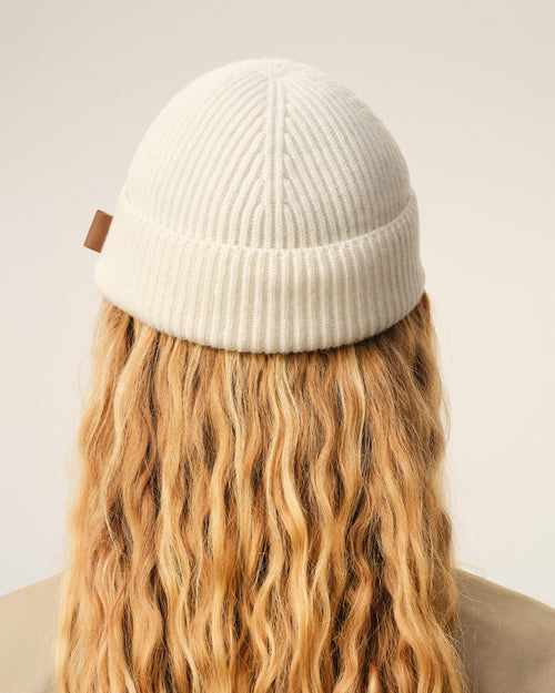 White Wool Ami Leather Label Beanie - 12 - Ami Paris