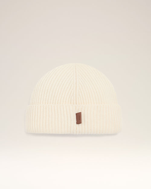 White Wool Ami Leather Label Beanie - 10 - Ami Paris