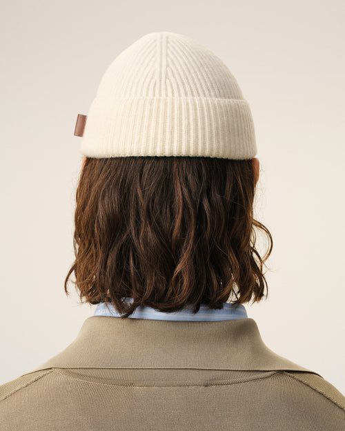 White Wool Ami Leather Label Beanie - 6 - Ami Paris