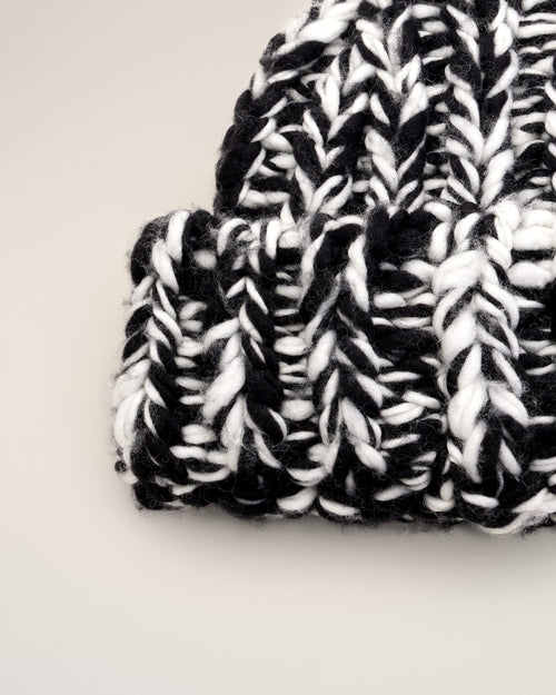 Gorro de lana negro y blanco - Hombre - 3 - AMI Paris - Ami Paris