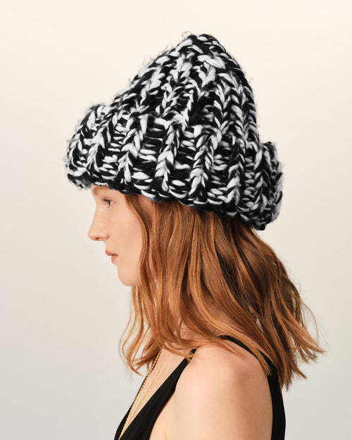 Gorro de lana negro y blanco - Mujer - 9 - AMI Paris - Ami Paris
