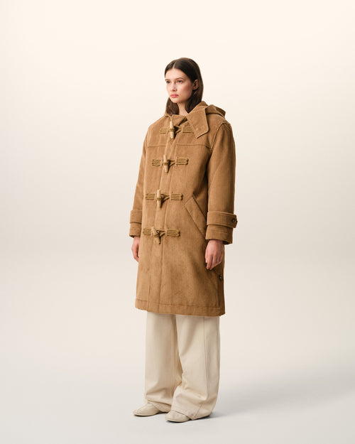 Brown Wool Corduroy Duffle Coat - 12 - Ami Paris