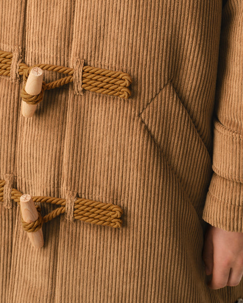 Brown Wool Corduroy Duffle Coat - 10 - Ami Paris