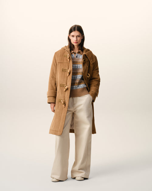                             Brown Wool Corduroy Duffle Coat - 3                         - Ami Paris