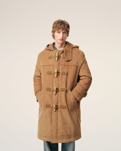 Brown Wool Corduroy Duffle Coat - 3 - Ami Paris
