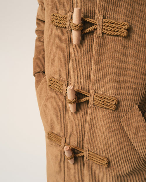 Brown Wool Corduroy Duffle Coat - 4 - Ami Paris