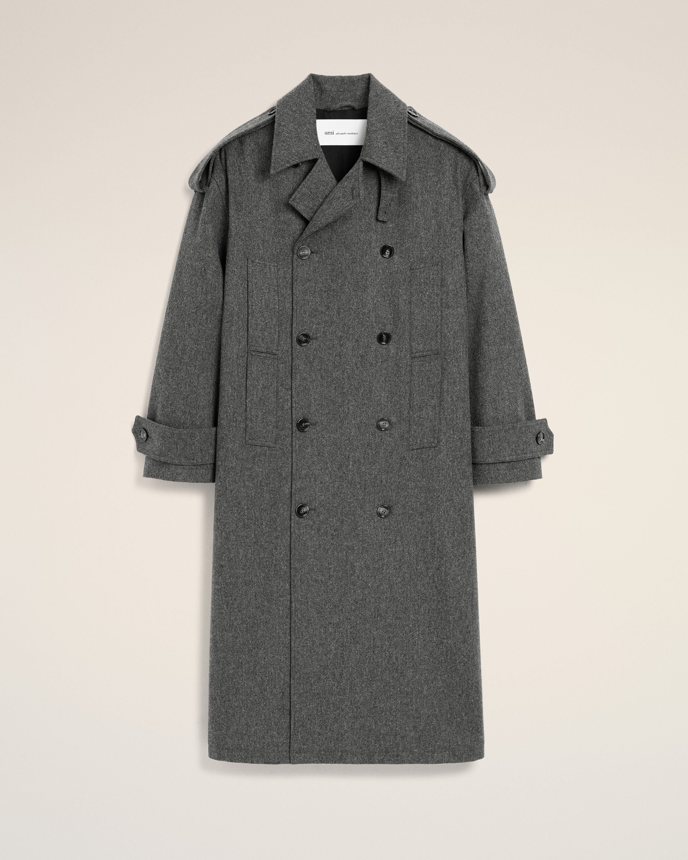 Trenchcoat aus grauer Wolle - 1
