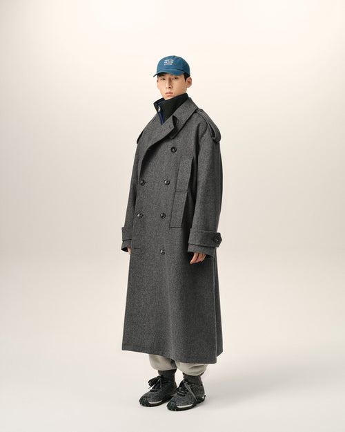 Trenchcoat aus grauer Wolle - Herren - 6 - AMI Paris - Ami Paris