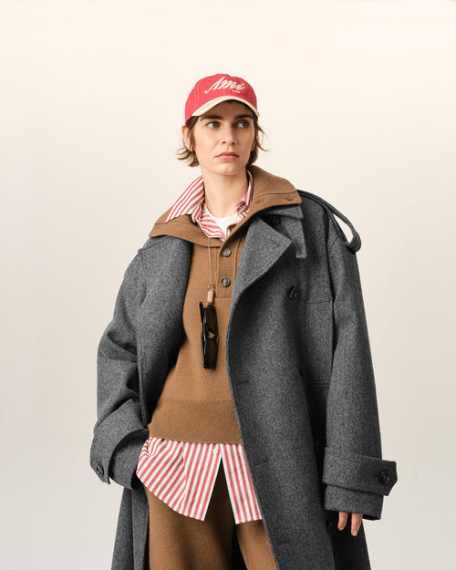 Trenchcoat aus grauer Wolle - Damen - 10 - AMI Paris - Ami Paris