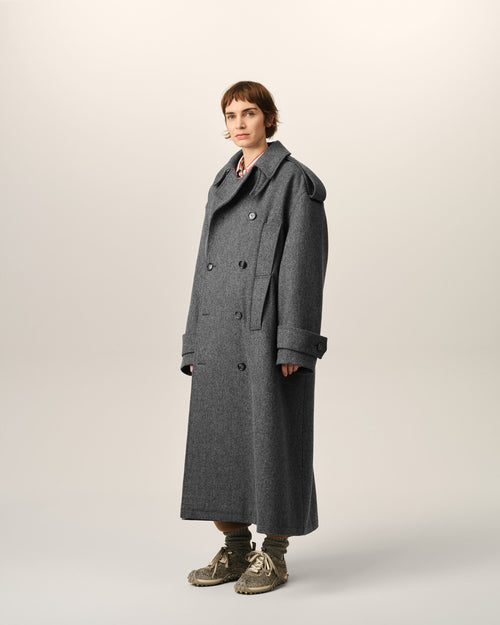 Trenchcoat aus grauer Wolle - Damen - 13 - AMI Paris - Ami Paris