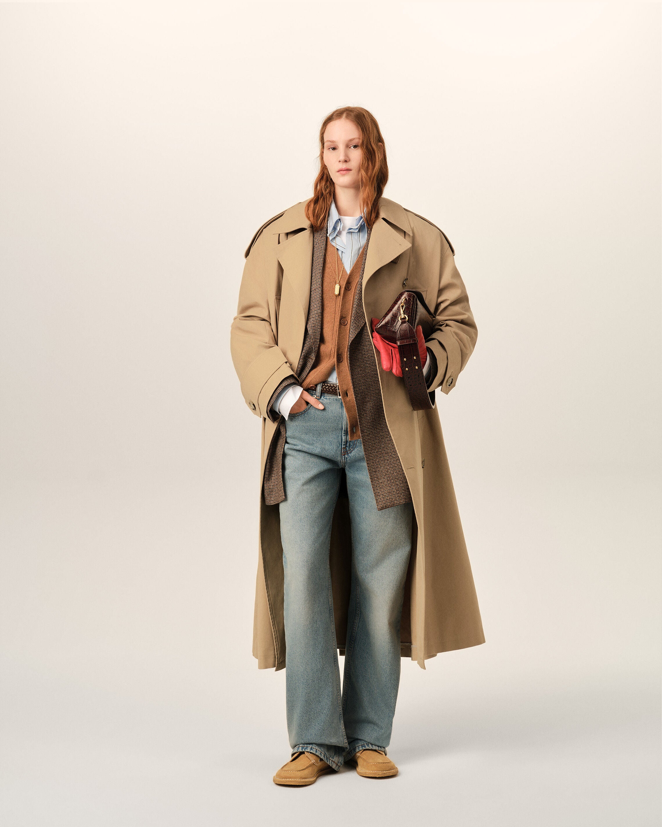 Beige cotton trench coat - 9