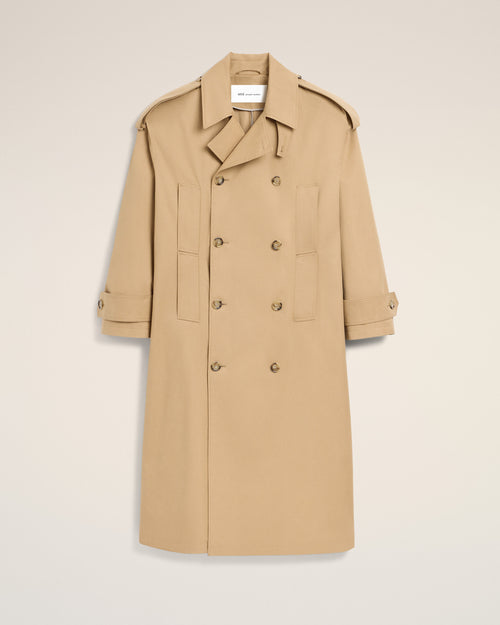 Trench coat beige de algodón - 2 - Ami Paris