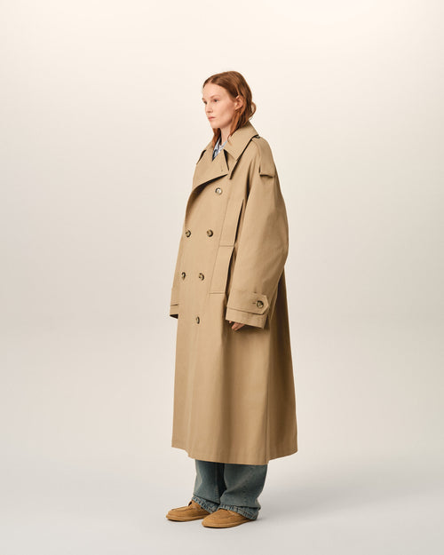 Beige cotton trench coat - Woman - 13 - AMI Paris - Ami Paris