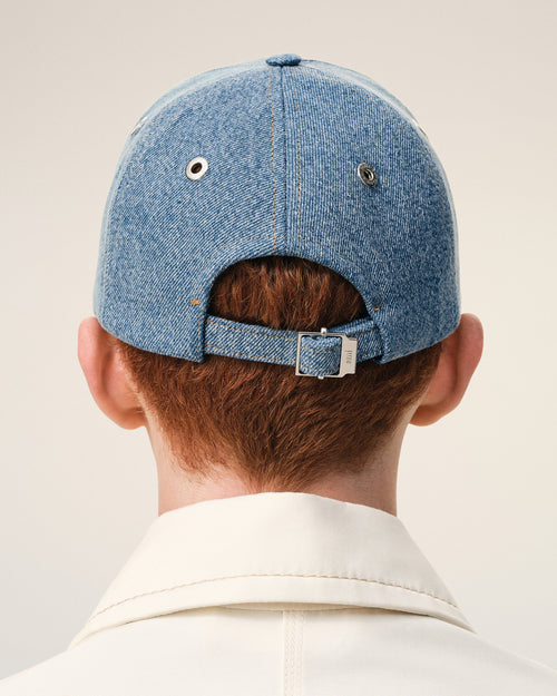 Casquette Bleu Broderie Ami De Cœur en Denim - 6 - Ami Paris