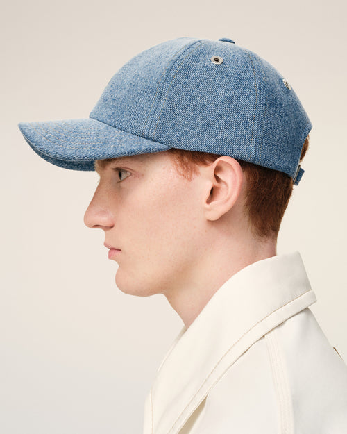 Casquette Bleu Broderie Ami De Cœur en Denim - 5 - Ami Paris