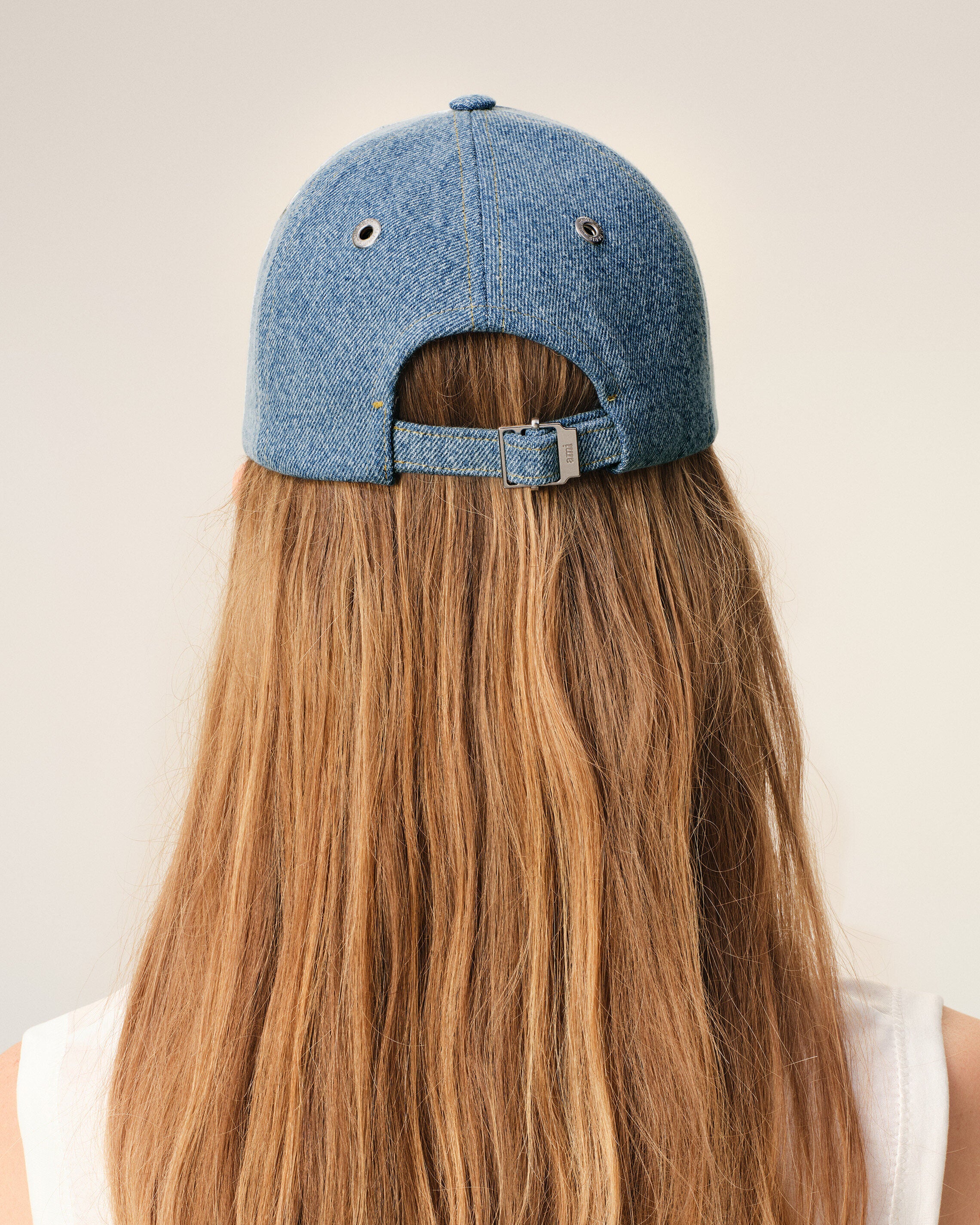 Blue denim cotton cap with Ami de Coeur - 12