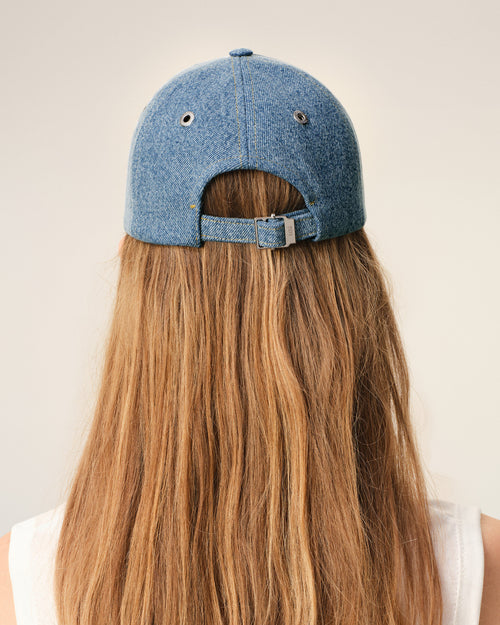 Blue Denim Ami De Coeur Embroidery Cap - Woman - 12 - AMI Paris - Ami Paris